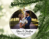 Personalised Christmas Ornament - Engaged 2024 Ornament - Keepsafe - Christmas Tree Hanging Ornament - Christmas Decor - Photo of Engagement - Craftellery